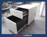PR6338  White  Metal 2 Drawer Mobile - George Walkers Office Furniture Megastore