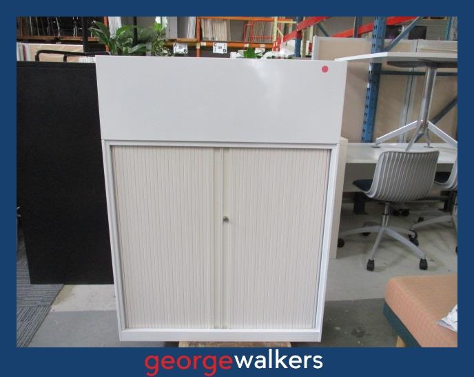 TAMBOUR CUPBOARD – WHITE – WITH PLANTER – RRP $1,400+ – PR6918