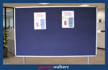 Noticeboard - Velvet - 1800 x 900mm - Blue - N80250 - George Walkers Office Furniture Megastore