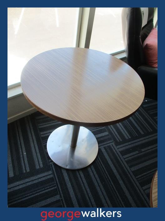Cafe table - Commercial - Woodgrain - Chrome pedestal - PR7062