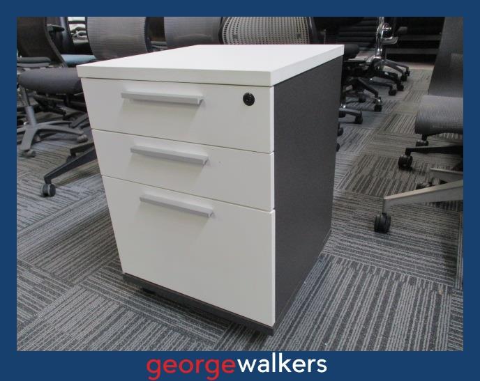 PR6301  Grey  3 Drawer Mobile - George Walkers Office Furniture Megastore