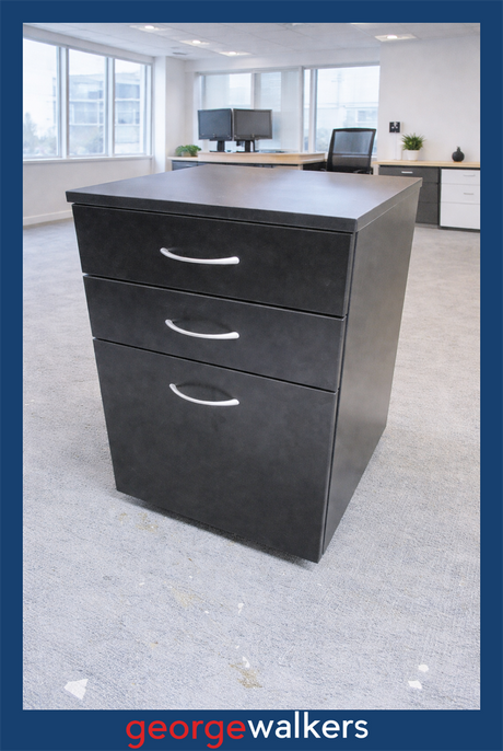PR6565  Black  3 Drawer Mobile - George Walkers Office Furniture Megastore