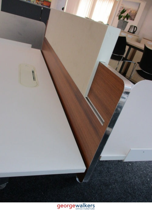 AH002A - Woodgrain Desk Mounted Partition - George Walkers Office Furniture Megastore