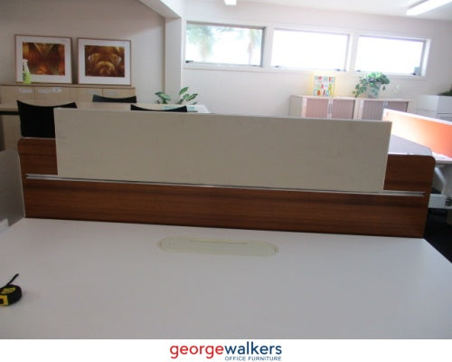 AH002A - Woodgrain Desk Mounted Partition - George Walkers Office Furniture Megastore
