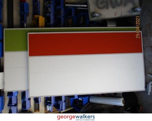 MK139 - Mix Coloured Desk Mounted Partitions - George Walkers Office Furniture Megastore