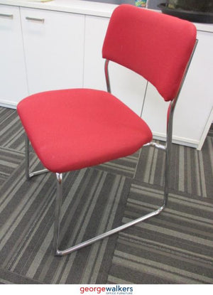 Meeting Chair Slim Padded Seating Red