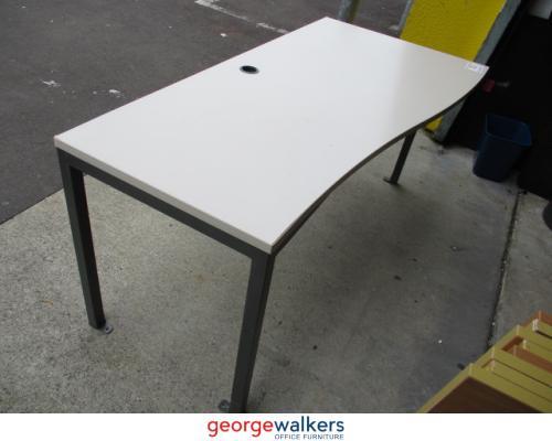 PR3901 - Cream Straight Desk - George Walkers Office Furniture Megastore