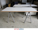 PR4881 - White Straight Desk - George Walkers Office Furniture Megastore