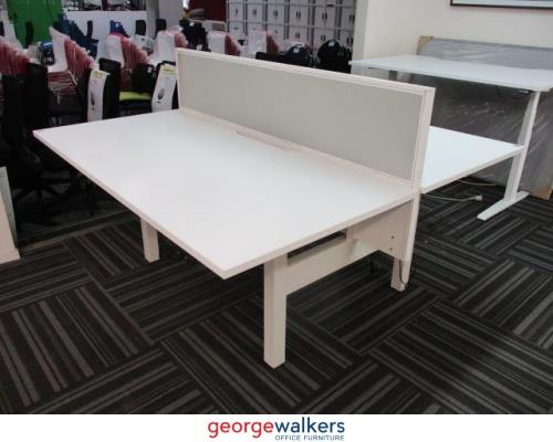 PR53 - White Electric Desk Pod System - George Walkers Office Furniture Megastore