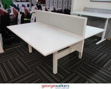 PR53 - White Electric Desk Pod System - George Walkers Office Furniture Megastore