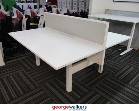 PR53 - White Electric Desk Pod System - George Walkers Office Furniture Megastore