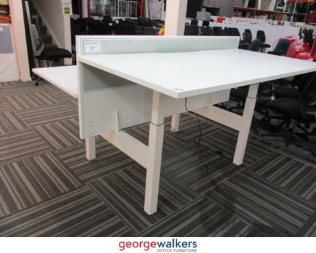 PR53 - White Electric Desk Pod System - George Walkers Office Furniture Megastore