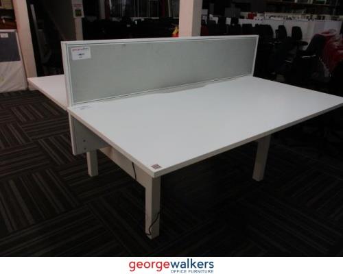 PR53 - White Electric Desk Pod System - George Walkers Office Furniture Megastore