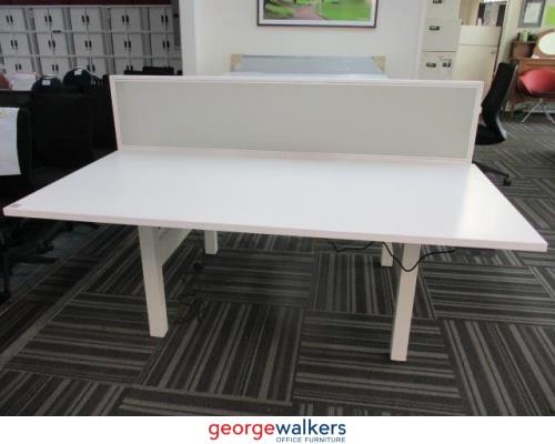 PR53 - White Electric Desk Pod System - George Walkers Office Furniture Megastore