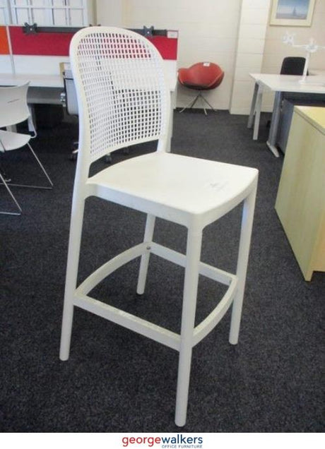 TF001W - White Barstool - George Walkers Office Furniture Megastore