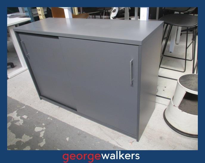 Credenza - Office storage - Grey melteca - Sliding doors - PR6994