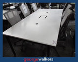 PR6367  White Boardroom Table with Tech Port Access - George Walkers Office Furniture Megastore