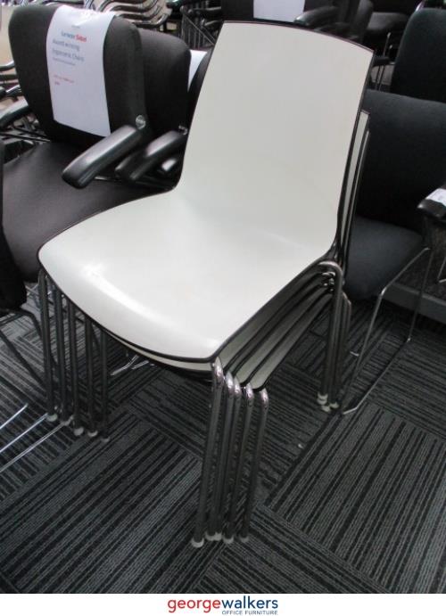 PR5523 - Black/White  Stackable Chair - George Walkers Office Furniture Megastore