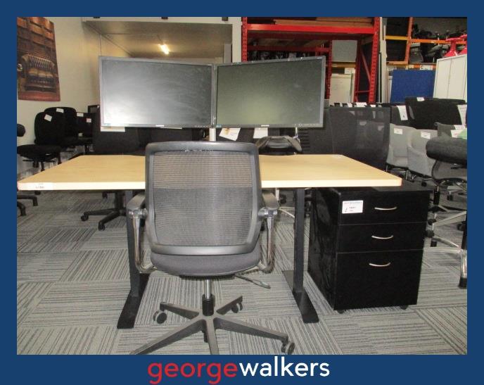 PR6013  Black  Ergonomic Complete Office Furniture Set - George Walkers Office Furniture Megastore