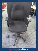 CHAIR – SPECTRUM 2 – WITH HEIGHT ADJUSTABLE ARMRESTS – BLACK – RRP $900 – PR6900