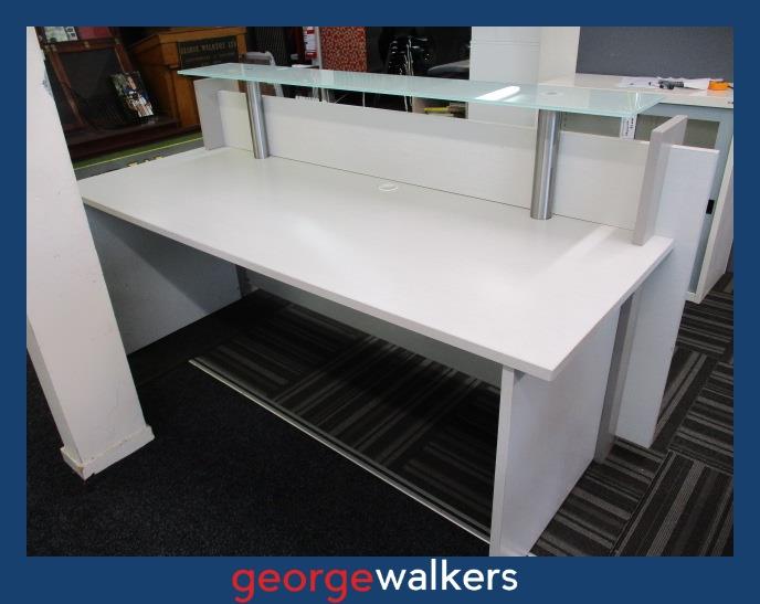 PR6368  Silver Strata Reception Desk - George Walkers Office Furniture Megastore
