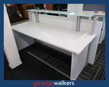 PR6368  Silver Strata Reception Desk - George Walkers Office Furniture Megastore