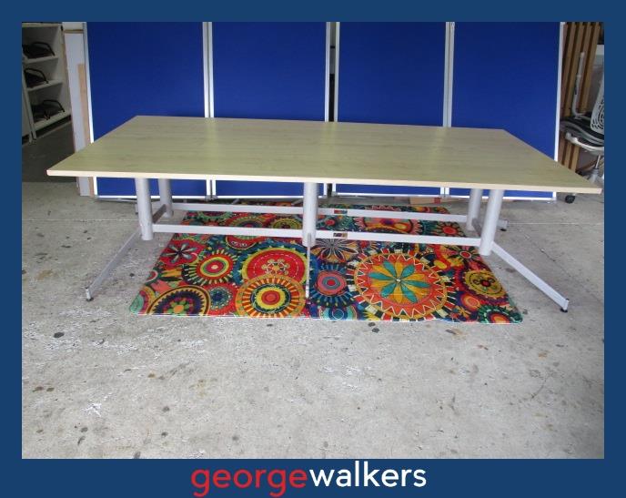PR6217  Maple  Boardroom Table - Melteca Top with Grey Metal Base - George Walkers Office Furniture Megastore