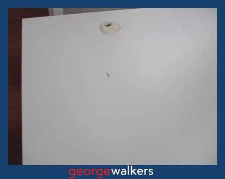 PR6237  White  Melteca Desk - George Walkers Office Furniture Megastore