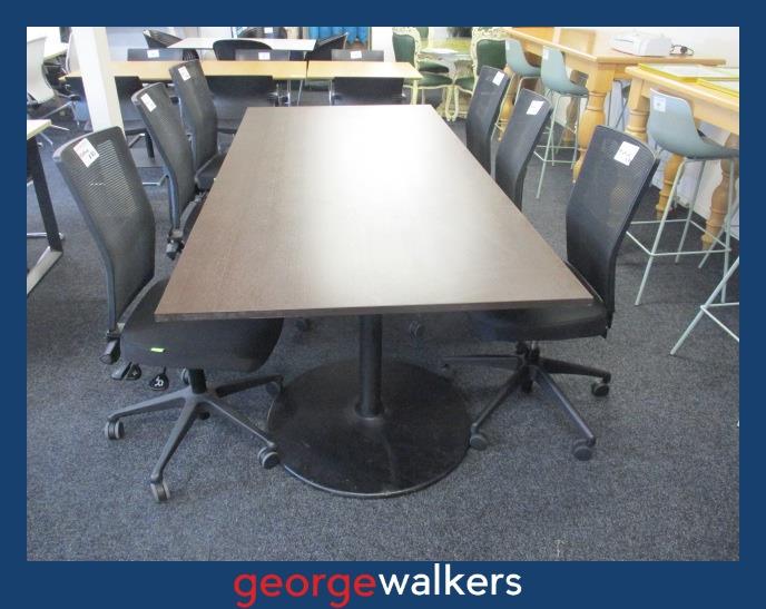 Boardroom table - Large meeting table - Chocolate woodgrain - 2.4m - PR7055