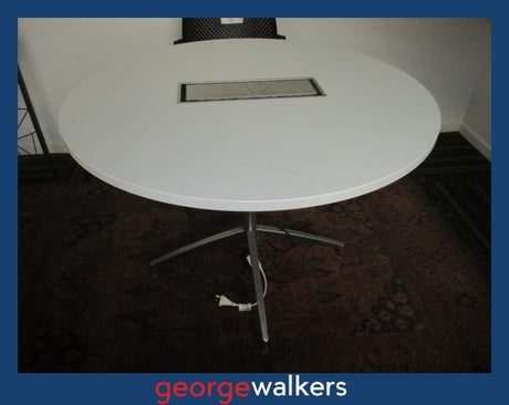 PR6198  White Melteca  Meeting Table - George Walkers Office Furniture Megastore