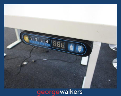 PR6357  White  Electric Desk 4 Stage Memory - George Walkers Office Furniture Megastore