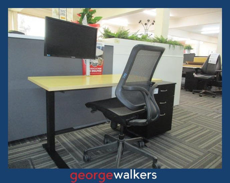 PR6036 Black  Ergonomic 5 Piece Complete Office Furniture Set - George Walkers Office Furniture Megastore