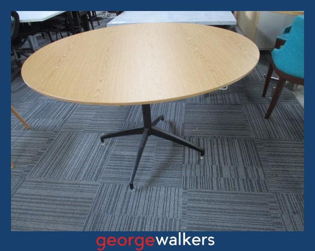 PR6663  Woodgrain  Round Meeting Table 1.2M - George Walkers Office Furniture Megastore