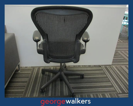PR6153  Grey Herman Miller Aeron Office Chair (Size B)  RRP $2500 NEW - George Walkers Office Furniture Megastore