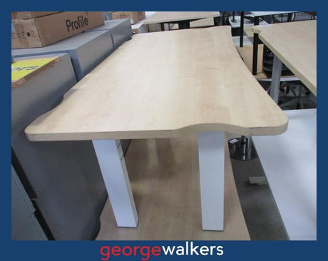 PR6315  Maple  Melteca Desk 1.6M - Clearance - George Walkers Office Furniture Megastore