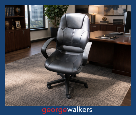PR6611  Black PU Leather  Executive Chair - George Walkers Office Furniture Megastore