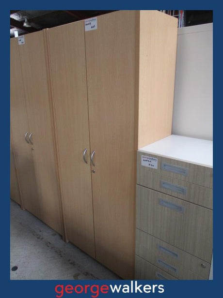 PR6333  Maple  Melteca Tall Cupboard - George Walkers Office Furniture Megastore