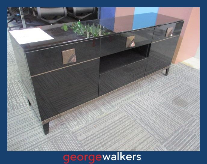 ENTERTAINMENT UNIT – CREDENZA – ALF ITALIA MONT NOIR – HIGH GLOSS – PR6855 - George Walkers Office Furniture Megastore