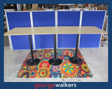 PR6215  Maple  Bar Leaner Top - 3 Black Pedestal Bases - George Walkers Office Furniture Megastore