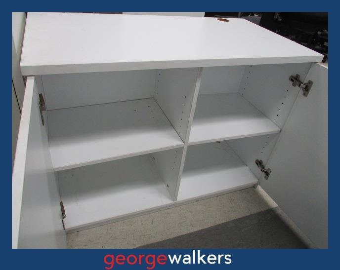 PR6375  White Melteca 2 Door Storage Cupboard - George Walkers Office Furniture Megastore