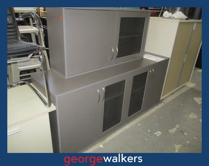 CREDENZA & WALL CABINET – EUROPLAN – CHARCOAL GREY – PR6956