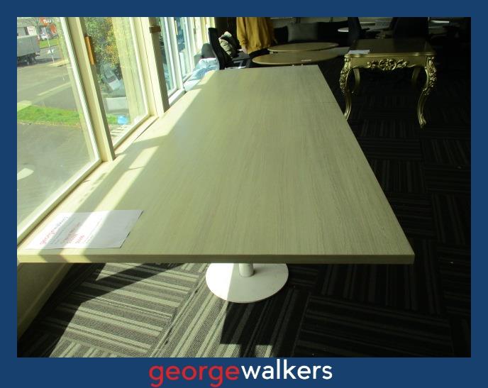 PR6184  Ash Woodgrain  Melteca Boardroom Table & 10x Formway Life Chairs - George Walkers Office Furniture Megastore