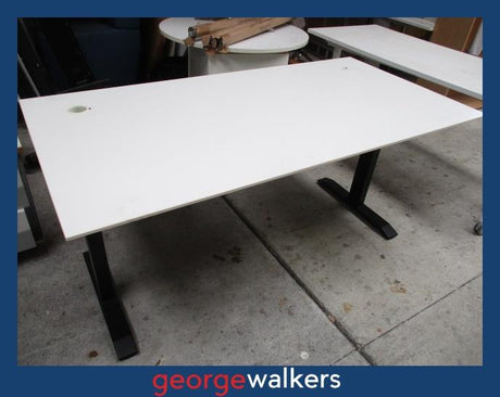 PR6270  White  Desk 1.6M - George Walkers Office Furniture Megastore