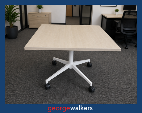 VL96  Woodgrain  Square Table - George Walkers Office Furniture Megastore