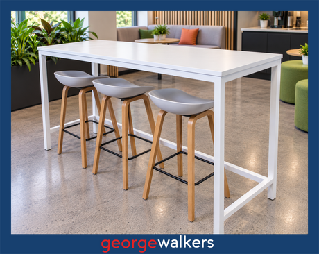 Bar leaner height table - Commercial - White - 1.8m - PR6978 - George Walkers Office Furniture Megastore