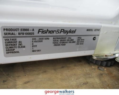 PR5533 -  White Fisher & Paykel Refrigerator - George Walkers Office Furniture Megastore