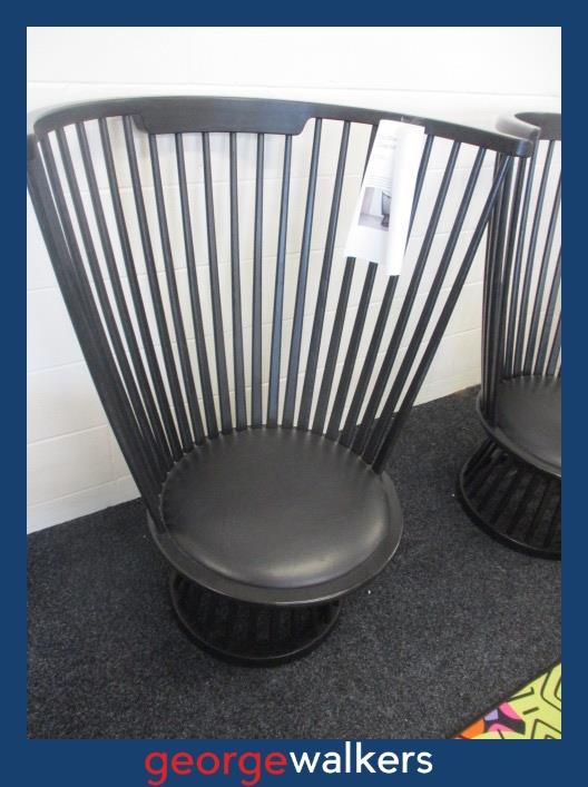 PR6510  Pair of Tom Dixon Black Fan Chairs - George Walkers Office Furniture Megastore