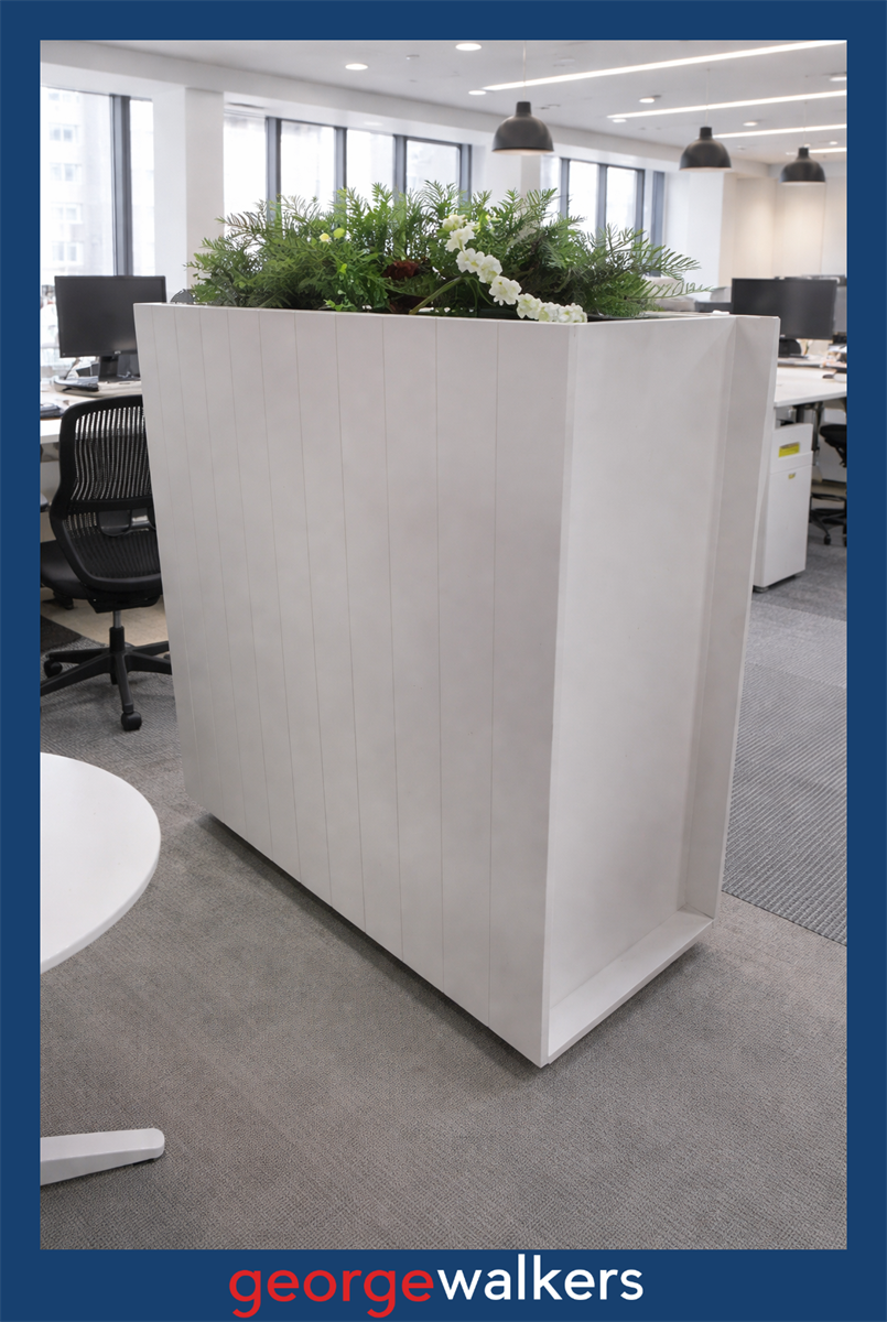 PR6431  White  Office Planter Storage / Divider - George Walkers Office Furniture Megastore