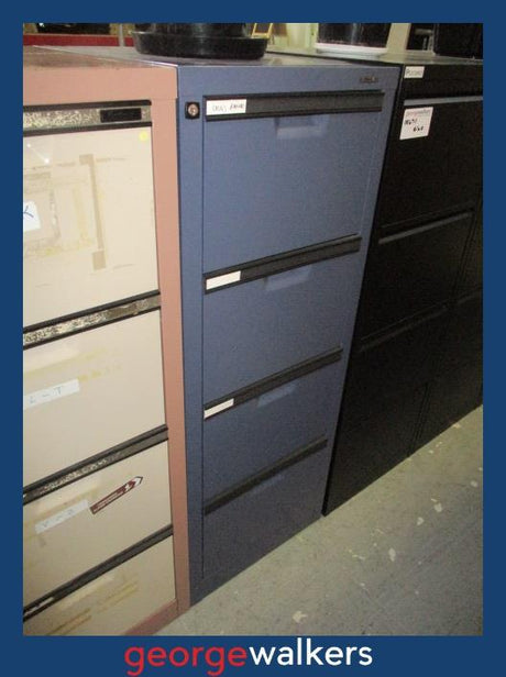 FILING CABINET – EUROPLAN – BLUE – 4 DRAWER – PR6821 - George Walkers Office Furniture Megastore