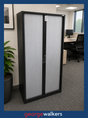 VL94  Black Metal Europlan Tall Tambour Cabinet - George Walkers Office Furniture Megastore